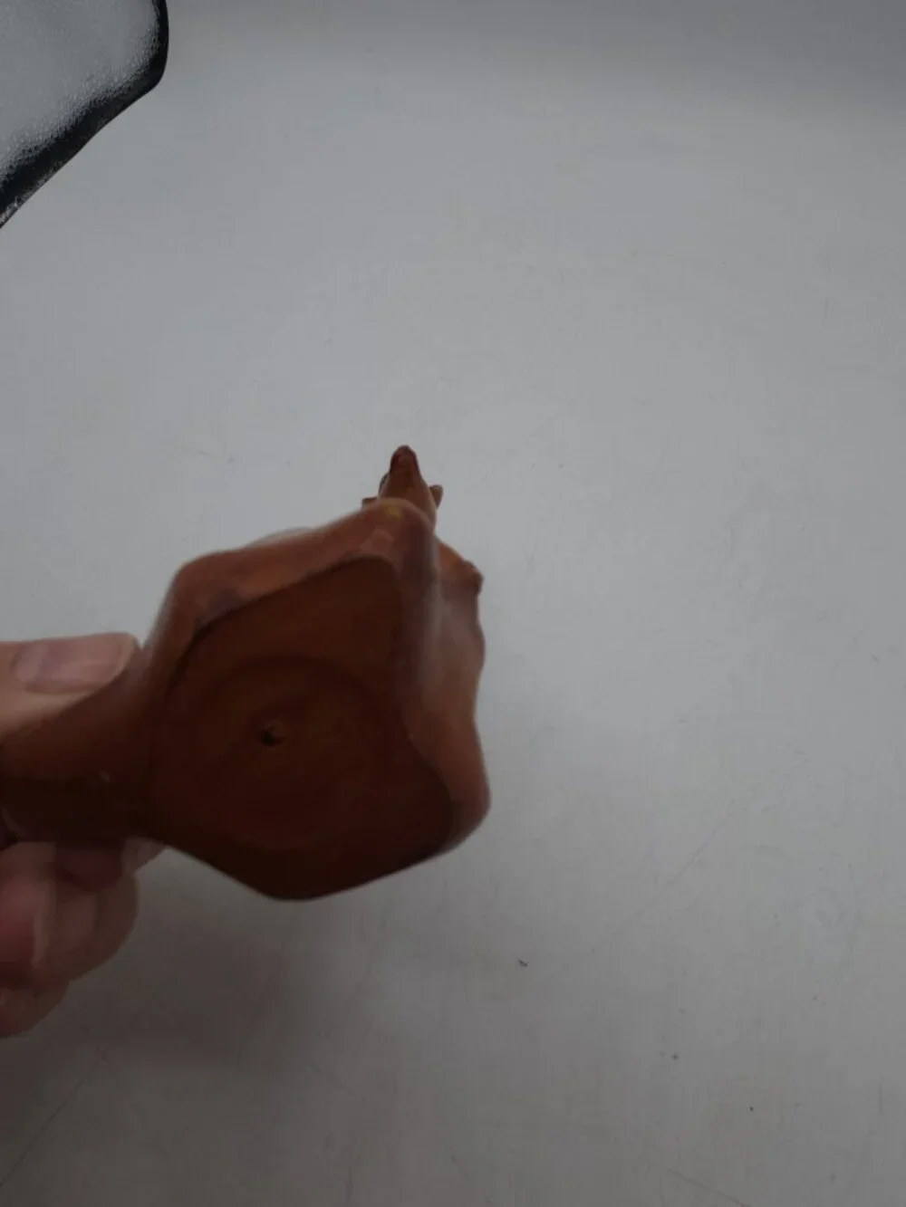MCM Faux Carved Wood Gem Eyes Kangaroo With Joey 5 1/4” Retro Mod Figurine